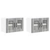 vidaXL Cabinet en verre mural LUCCA 2 pc Sonoma gris Bois d'ing&eacute;nierie