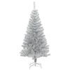 vidaXL Sapin de Noël artificiel avec support argenté 120 cm PET