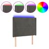 vidaXL T&ecirc;te de lit &agrave; LED Gris fonc&eacute; 103x16x118/128 cm Velours