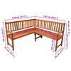 vidaXL Banc d'angle de jardin avec coussins 150cm Bois d'acacia massif