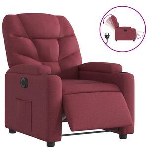 vidaXL Fauteuil inclinable &eacute;lectrique Rouge bordeaux Tissu