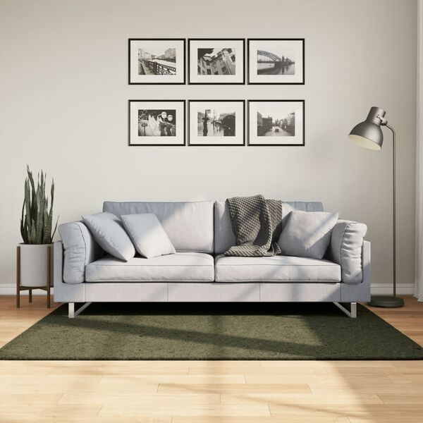vidaXL Tapis HUARTE &agrave; poils courts doux lavable vert for&ecirc;t 120x170 cm