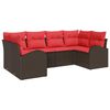 vidaXL Ensemble de canap&eacute; de jardin 6 pcs Marron Poly Rattan