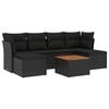 vidaXL Salon de jardin 7 pcs avec coussins noir r&eacute;sine tress&eacute;e
