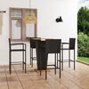 vidaXL Ensemble de bar de jardin 5 pcs Noir