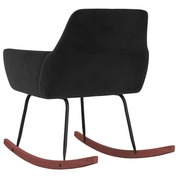 vidaXL Chaise &agrave; bascule Noir Velours
