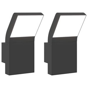 vidaXL Appliques murales LED d'ext&eacute;rieur 2 pcs noir
