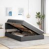 vidaXL Lit avec rangement et LED Gris fonc&eacute; 140 x 190 cm tissu