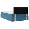 vidaXL Lit de Rangement avec matelas Bleu foncé 120 x 200 cm Velours
