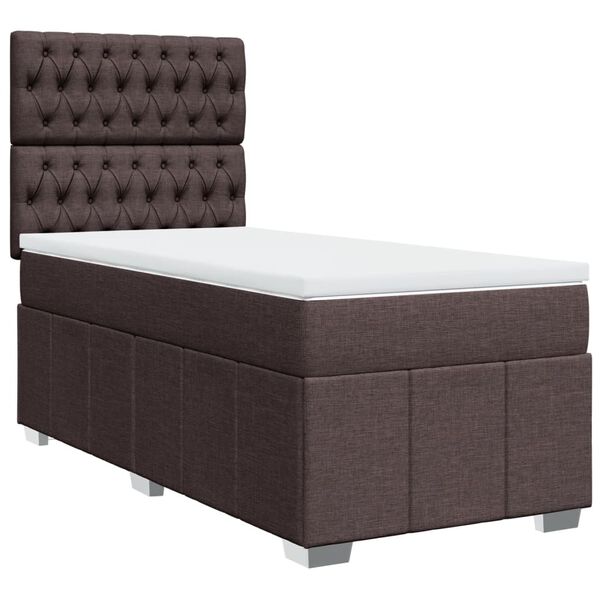 vidaXL Sommier &agrave; lattes de lit avec matelas Marron fonc&eacute; 80x200 cm