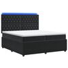 vidaXL Lit boxspring LED avec matelas Noir 200 x 200 cm Velours