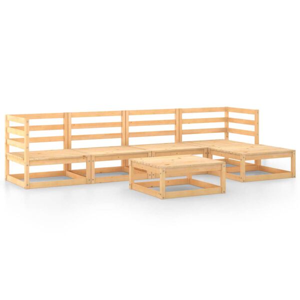 vidaXL Salon de jardin 6 pcs Bois de pin massif