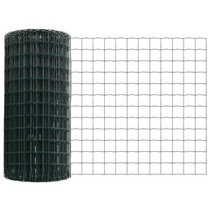 vidaXL Cl&ocirc;ture Euro avec poteau 10 x 0,8 m Acier recouvert de PVC Vert