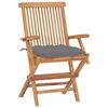 vidaXL Chaises de jardin avec coussins gris lot de 8 Bois teck massif