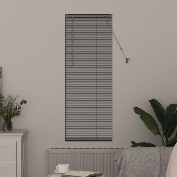 vidaXL Store de Fen&ecirc;tre avec des rideaux Argent Aluminium