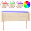 vidaXL T&ecirc;te de lit &agrave; LED Cr&egrave;me 147x16x78/88 cm Tissu