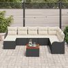 vidaXL Ensemble de canap&eacute; de jardin 9 pcs Noir et blanc