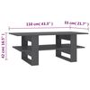 vidaXL Table basse gris 110x55x42 cm bois d'ing&eacute;nierie