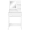 vidaXL Tables de maquillage pour chambre avec tiroir Blanc brillant