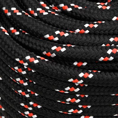 vidaXL Corde de bateau Noir 18 mm 100 m Polypropylène