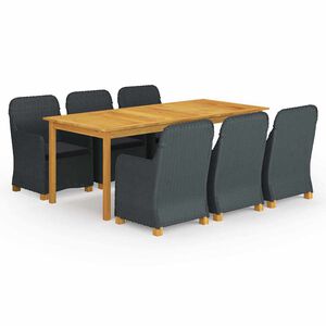 vidaXL Ensemble &agrave; manger de jardin 7 pcs Gris fonc&eacute;