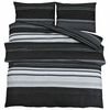 vidaXL Ensemble de housse de couette rayures noires 260x240 cm coton