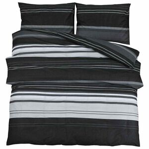 vidaXL Ensemble de housse de couette rayures noires 260x240 cm coton