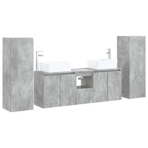 vidaXL Ensemble de mobilier de salle de bain 5 pc Gris b&eacute;ton