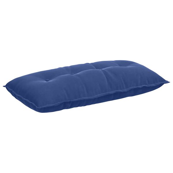 vidaXL Coussin de Dos Bleu police 100 x 50 cm Tissu en velours c&ocirc;tel&eacute;
