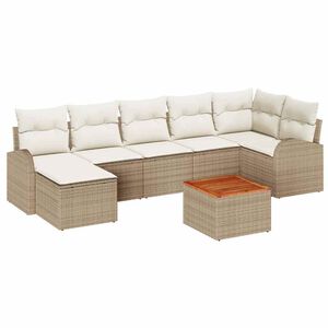 vidaXL Ensemble de canap&eacute; de jardin 8 pcs Beige et cr&egrave;me polyrotin