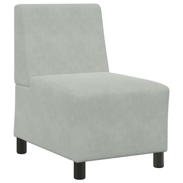 vidaXL Canap&eacute; modulaire sans accoudoirs Gris clair 55 cm Velours