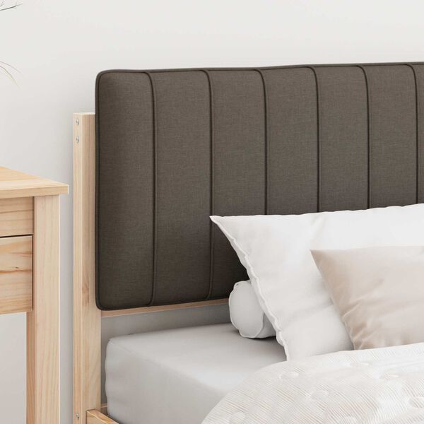 vidaXL Cadre de lit avec t&ecirc;te de lit rembourr&eacute;e Taupe 100 x 200 cm