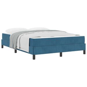 vidaXL Lit &agrave; ressorts avec matelas Bleu fonc&eacute; 160 x 200 cm tissu