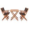 vidaXL Ensemble &agrave; manger d'ext&eacute;rieur 5 pcs noir Bois eucalyptus solide