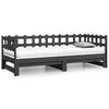 vidaXL Lit coulissant sans matelas gris 2x(90x190) cm