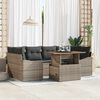 vidaXL Ensemble de salle &agrave; manger pour jardin 7 pcs Gris et marron