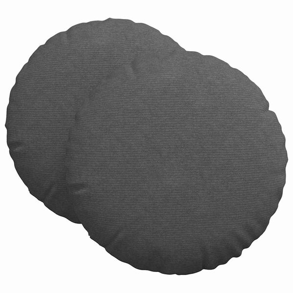 vidaXL Coussins de si&egrave;ge 2 pcs Gris fonc&eacute; &Oslash; 60 cm