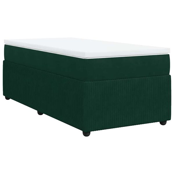 vidaXL Sommier &agrave; lattes de lit avec matelas Vert fonc&eacute; 90x190 cm