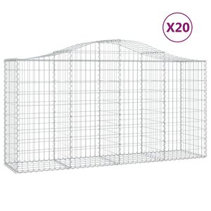 vidaXL Paniers &agrave; gabions arqu&eacute;s 20 pcs 200x50x100/120 cm fer galvanis&eacute;