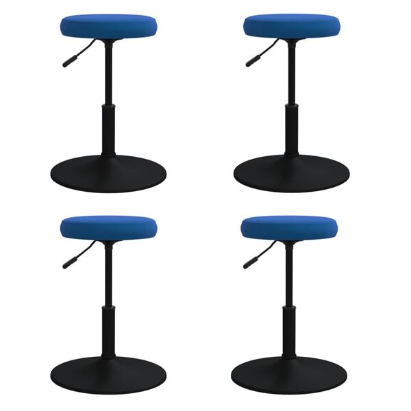 vidaXL Chaises &agrave; manger lot de 4 Bleu Velours