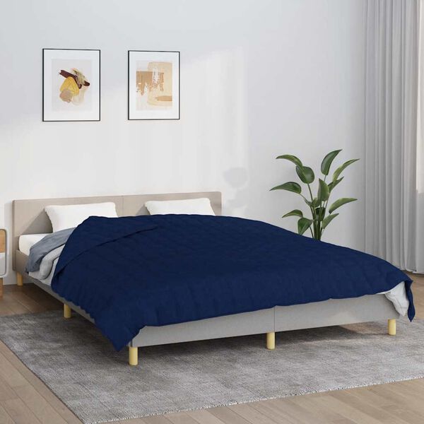 vidaXL Couverture lestée Bleu 220x235 cm 15 kg Tissu