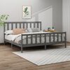 vidaXL Cadre de lit sans matelas gris 200x200 cm bois massif de pin