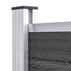 vidaXL Ensemble de panneau de clôture WPC 446x(105-186) cm Noir