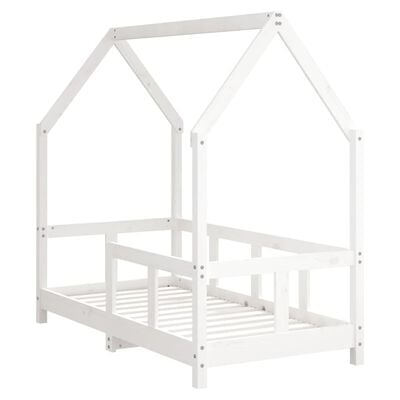 vidaXL Cadre de lit pour enfant blanc 70x140 cm bois de pin massif