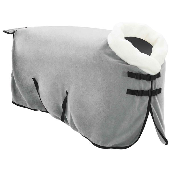 vidaXL Couverture &Eacute;quine Gris Clair Complet 75 cm Fleece polaire