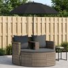 vidaXL Canap&eacute; de jardin 2 places avec coussins et parasol Gris