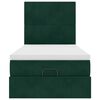 vidaXL Cadre de lit ottoman avec matelas vert fonc&eacute; 90x200 cm velours