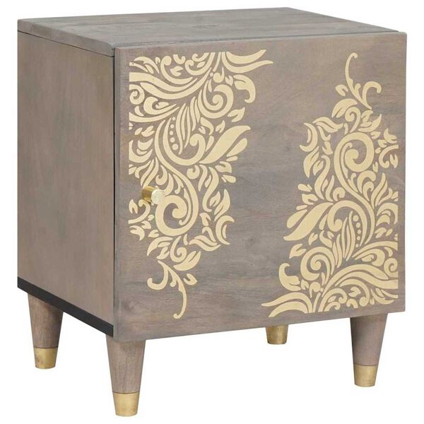 vidaXL Cabinet de chevet avec porte 2 pcs Gris 40 x 33 x 46 cm