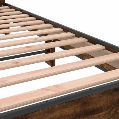 vidaXL Cadre de lit sans matelas chêne fumé 180x200 cm