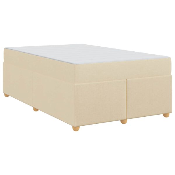 vidaXL Cadre de lit avec matelas Cr&egrave;me 120 x 190 cm tissu